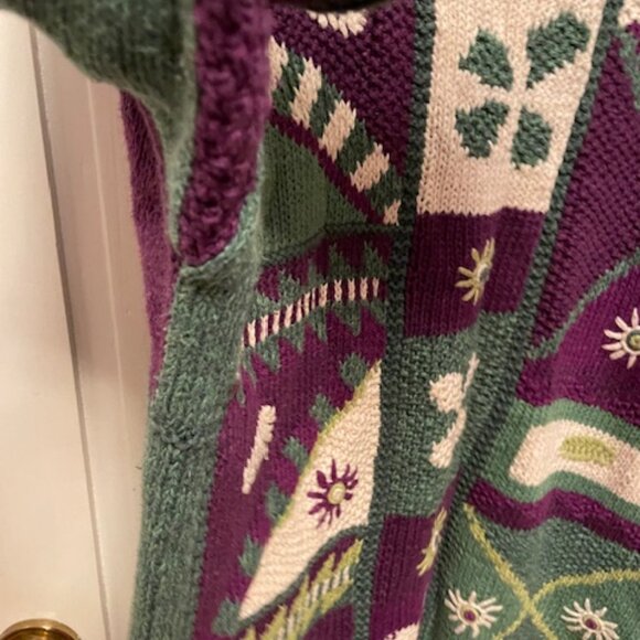 Segrets Sun Prints Hand Knit Vintage Sweater Women's Size Medium - Picture 9 of 13